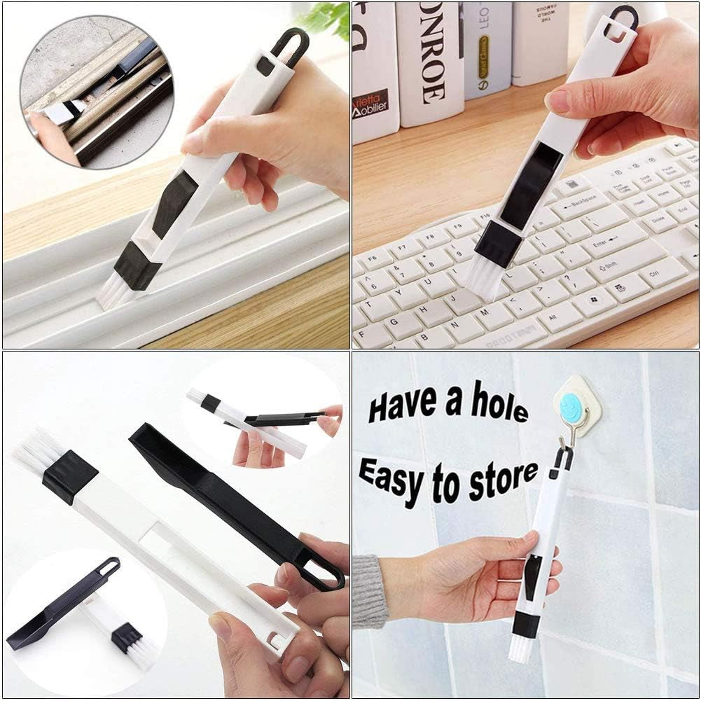 Window Cleaning Brush, 6 Pcs Household Deep Cleaning Tool Kit for Groove, Track, Sill, Gap, Baseboard, Blinds, Kitchen Surface, Bathroom/Shower, Floor, Tub/Bottle Etc (6)
