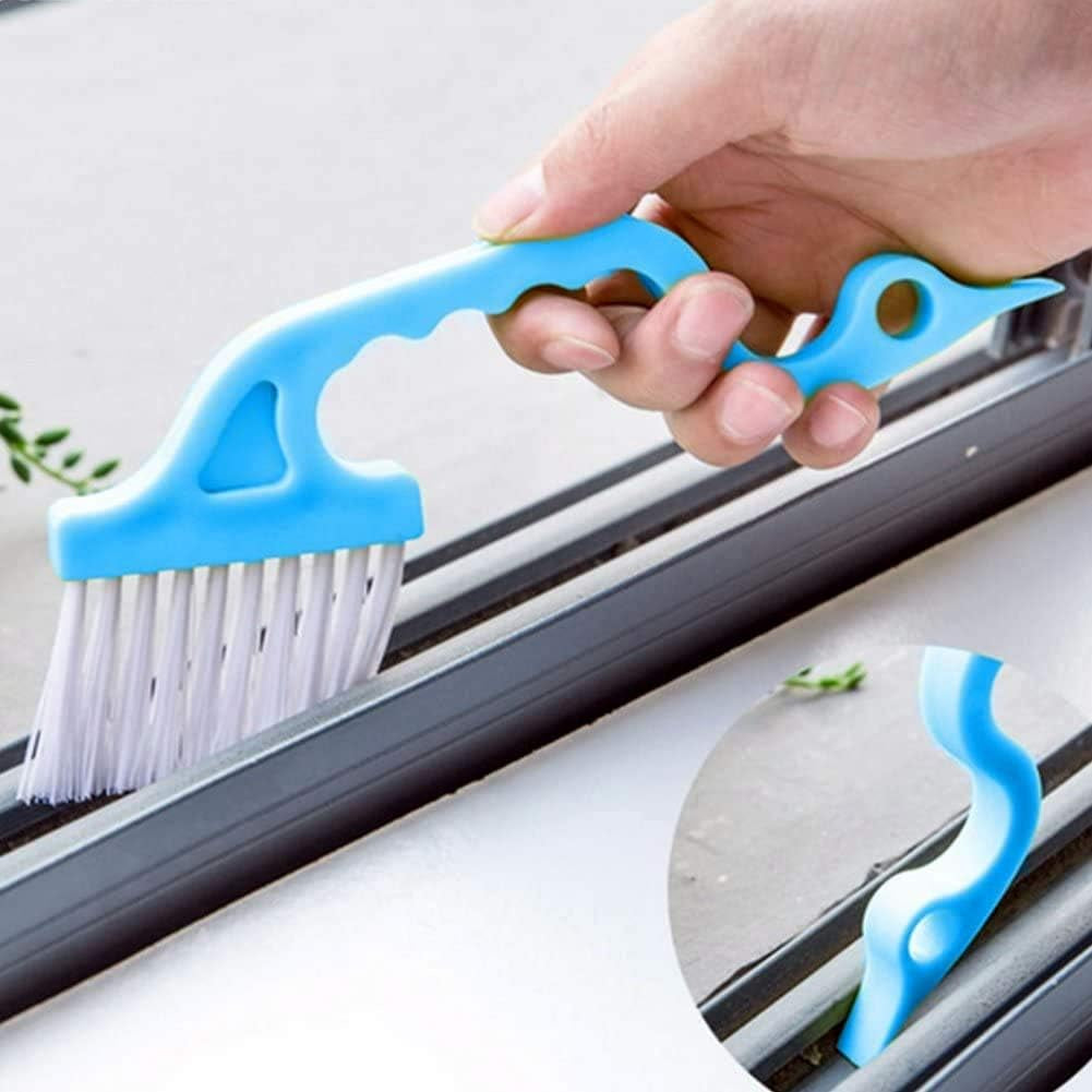 Window Cleaning Brush, 6 Pcs Household Deep Cleaning Tool Kit for Groove, Track, Sill, Gap, Baseboard, Blinds, Kitchen Surface, Bathroom/Shower, Floor, Tub/Bottle Etc (6)