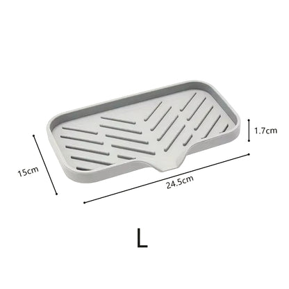 Silicone Faucet Mat Kitchen Sink Tray Soap Dispenser Sponge Drain Pad Sink Splashdrying Mat Countertop Storage Tray Soaptray