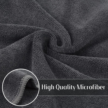 Microfiber Cleaning Cloth Ultra Absorbent Softer Towel Reusable Cloth No Streak Lintless Cleaning Clothes for Home, Kitchen, Car, Window Use 12X12 Inch Slate Grey 6 Pack