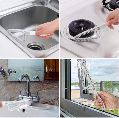 Window Cleaning Brush, 6 Pcs Household Deep Cleaning Tool Kit for Groove, Track, Sill, Gap, Baseboard, Blinds, Kitchen Surface, Bathroom/Shower, Floor, Tub/Bottle Etc (6)