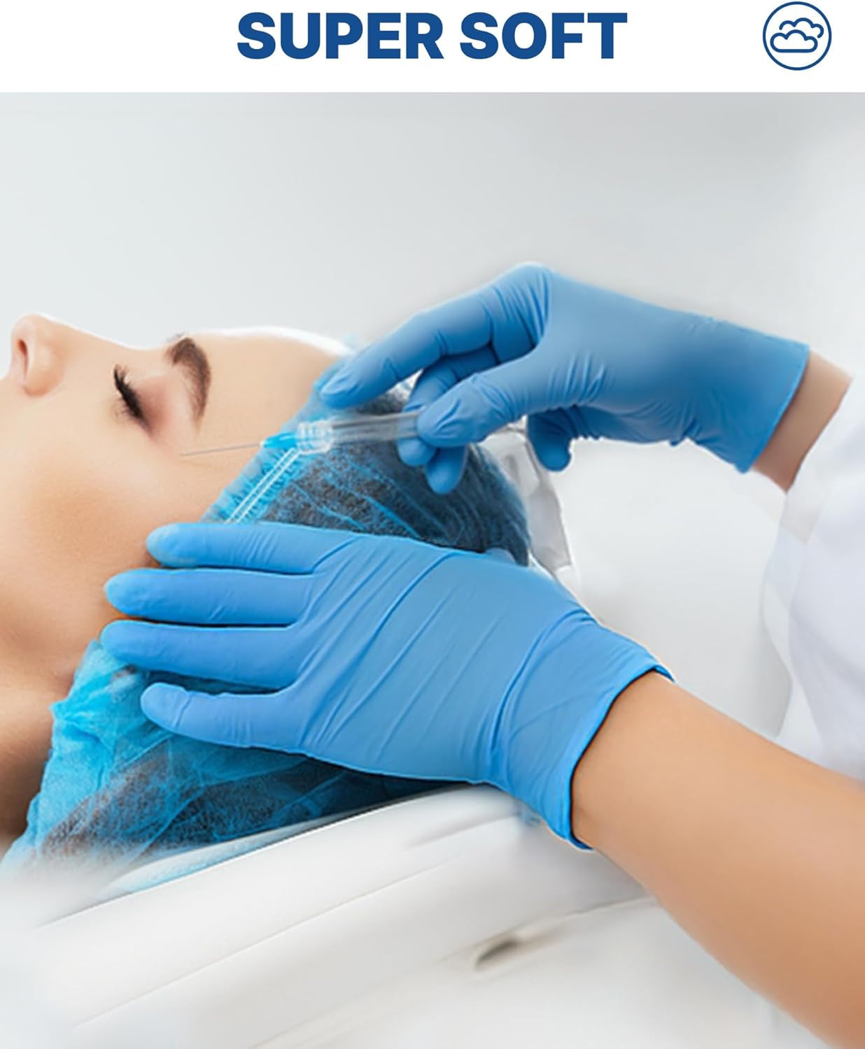 Vinyl Synthetic Exam Gloves, 4 Mil, Latex Free Disposable Gloves for Medical, Cooking, Cleaning, and Food Prep