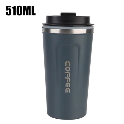 Thermo Cafe Coffee Mug Car Thermos Mug 380/510ML Leak_Proof Travel Thermo Cup for Tea Water Coffee Double Stainless Steel