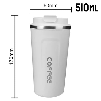 Thermo Cafe Coffee Mug Car Thermos Mug 380/510ML Leak_Proof Travel Thermo Cup for Tea Water Coffee Double Stainless Steel